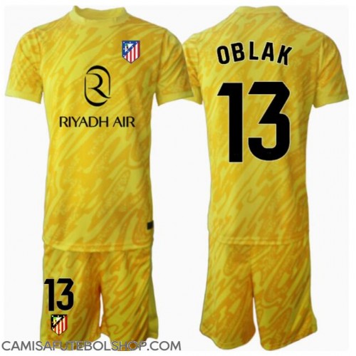 Camisa de time de futebol Atletico Madrid Jan Oblak #13 Goleiro Replicas 3º Equipamento Infantil 2024-25 Manga Curta (+ Calças curtas)